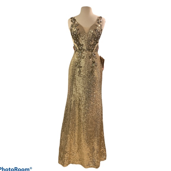 Light in the Box Dresses New Gold Sequin Light In The Box Gown Sz 8